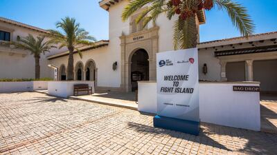 UFC Fight Island branding can be seen outside Yas Links golf club. Courtesy DCT-Abu Dhabi
