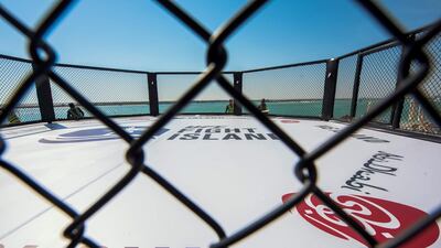 An octagon on the beach for UFC Fight Island. Courtesy DCT-Abu Dhabi
