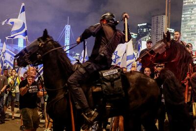Protests on Wednesday evening in Tel Aviv. Reuters