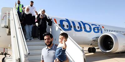 The first flydubai flight to Damascus in 12 years landed on Sunday. Photo: Sana
